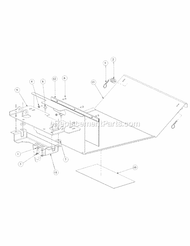 Floor Panel Assembly Diagram and Parts List for M72-KW 53AB5GFZ750 Cub Cadet Sprayer